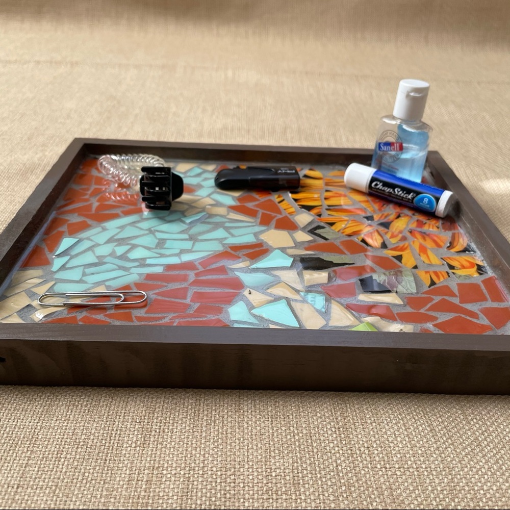 Heat Resistant Resin Mosaic Coffee Table Tray